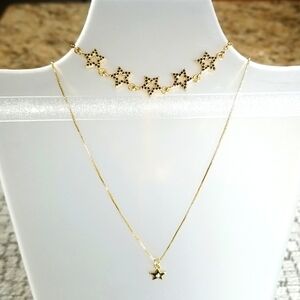 New Set of necklace & bracelet in stainless steel (18k gold plated)